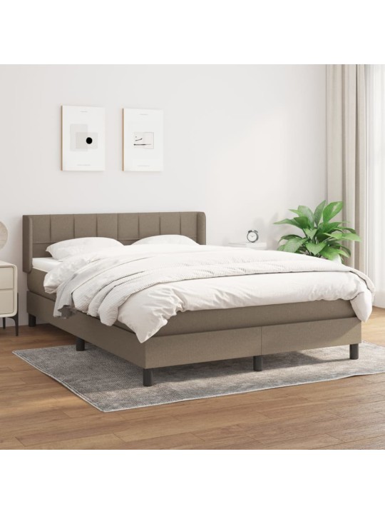 Box spring postel s matrací taupe 140x200 cm textil
