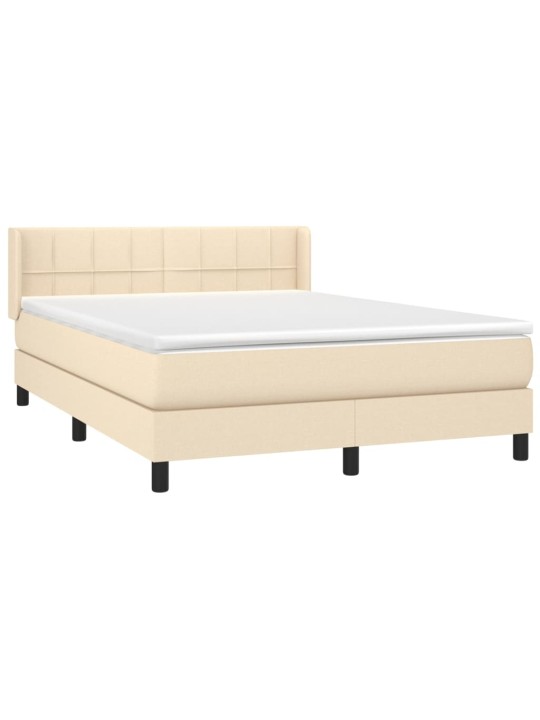 Box spring postel s matrací krémová 140x200 cm textil