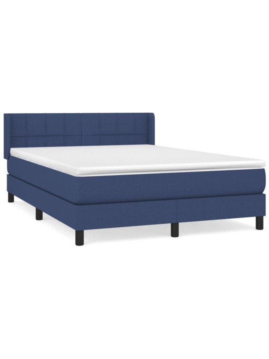 Box spring postel s matrací modrá 140x200 cm textil