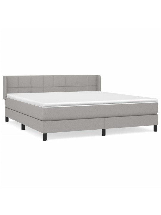 Box spring postel s matrací světle šedá 160 x 200 cm textil