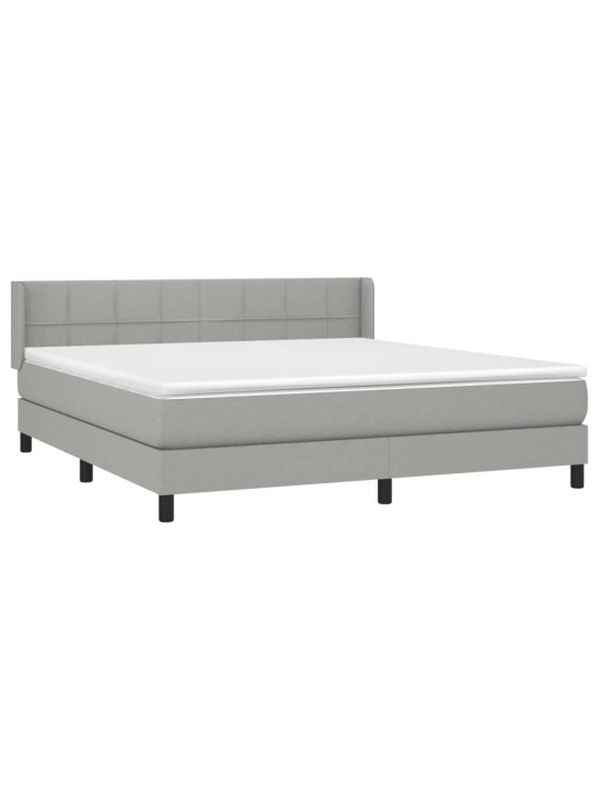 Box spring postel s matrací světle šedá 160 x 200 cm textil