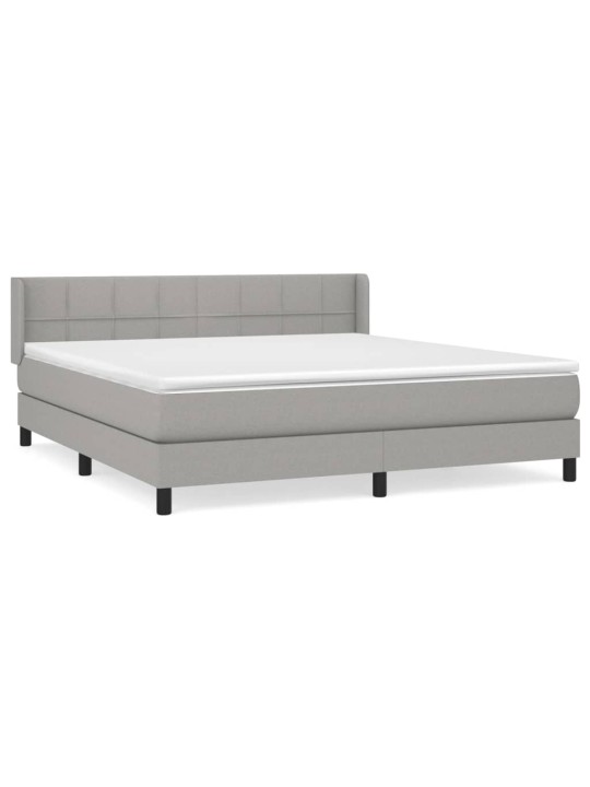 Box spring postel s matrací světle šedá 180 x 200 cm textil