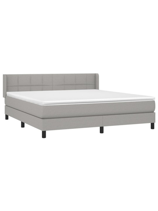Box spring postel s matrací světle šedá 180 x 200 cm textil