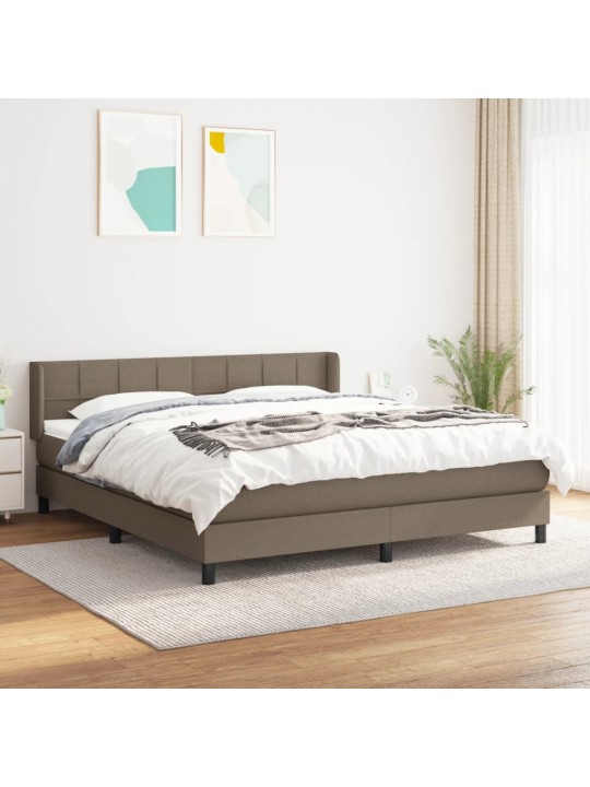 Box spring postel s matrací taupe 180x200 cm textil