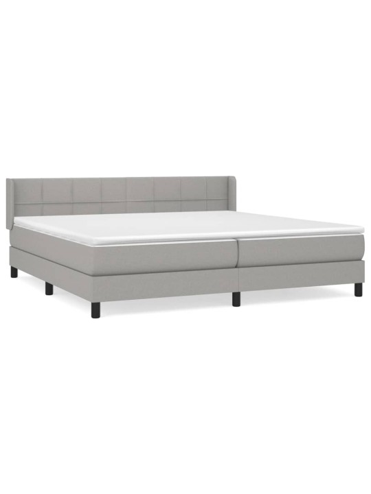 Box spring postel s matrací světle šedá 200 x 200 cm textil