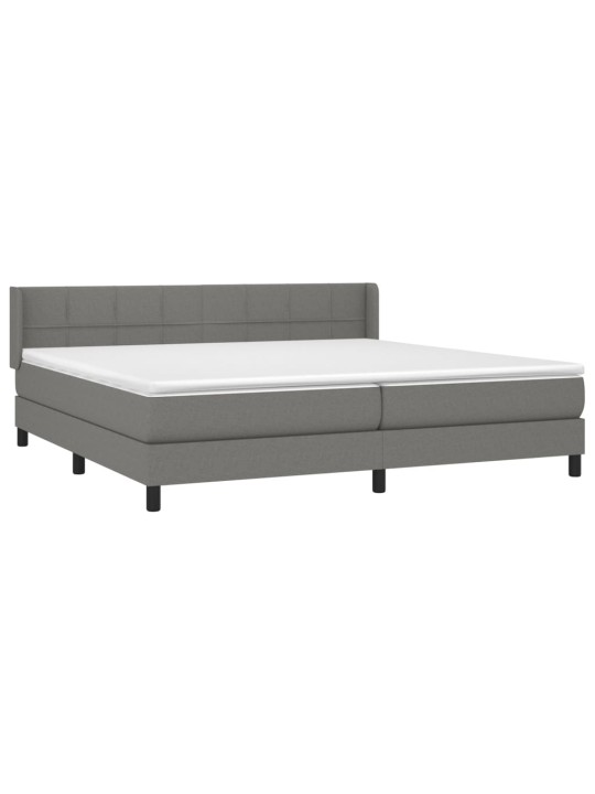 Box spring postel s matrací tmavě šedá 200x200 cm textil