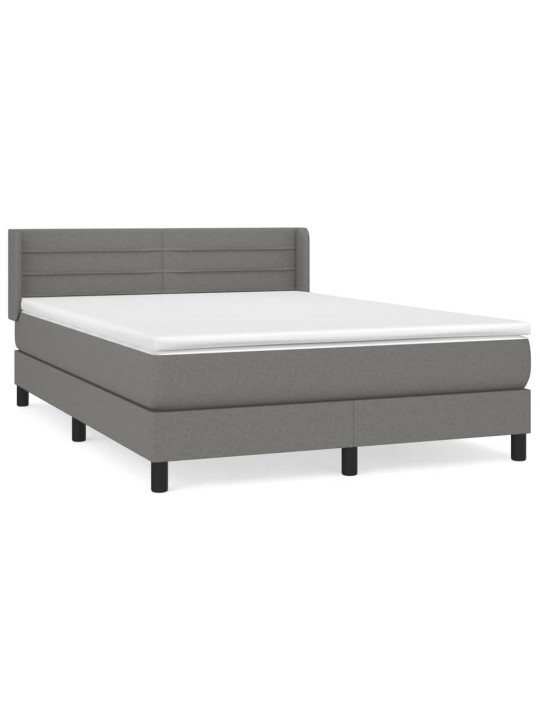 Box spring postel s matrací tmavě šedý 140 x 190 cm textil