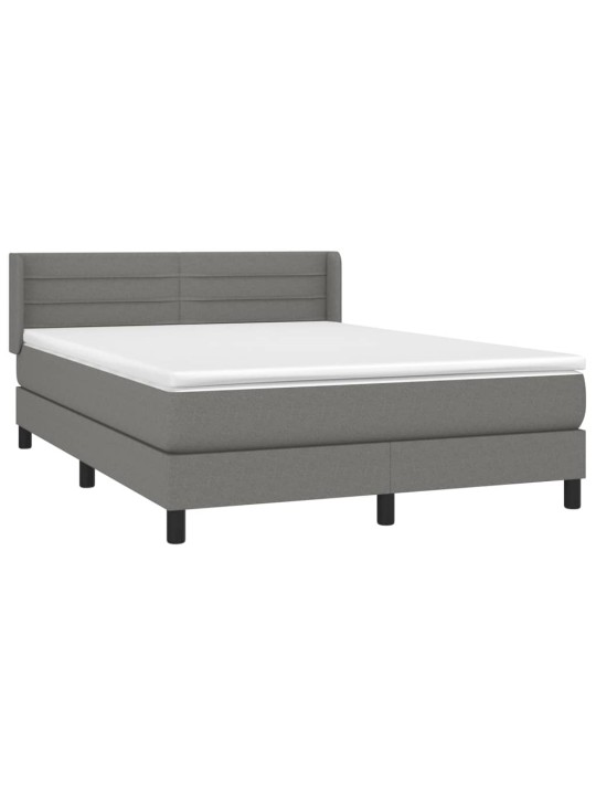 Box spring postel s matrací tmavě šedý 140 x 190 cm textil