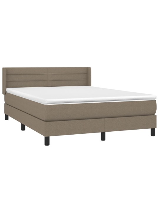 Box spring postel s matrací taupe 140x190 cm textil
