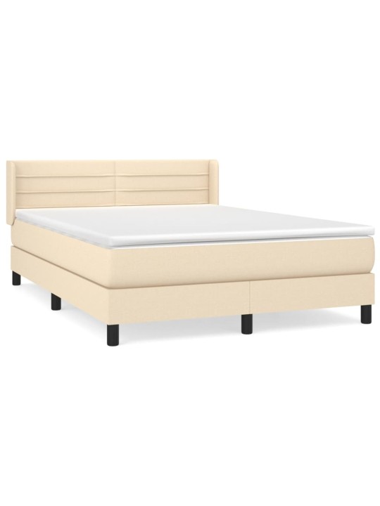 Box spring postel s matrací krémová 140x190 cm textil
