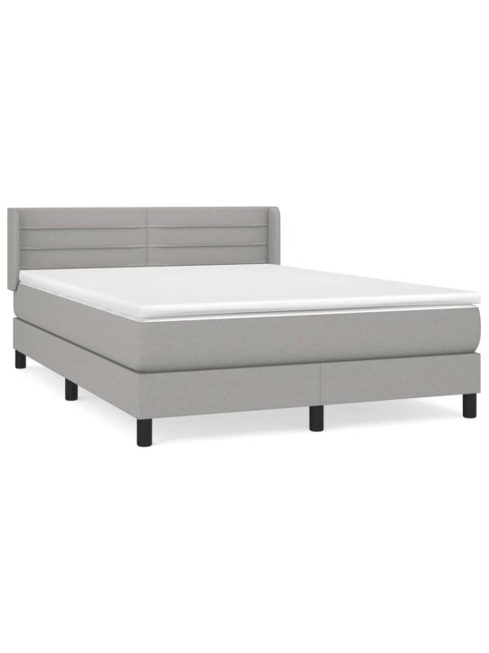 Box spring postel s matrací světle šedá 140 x 200 cm textil