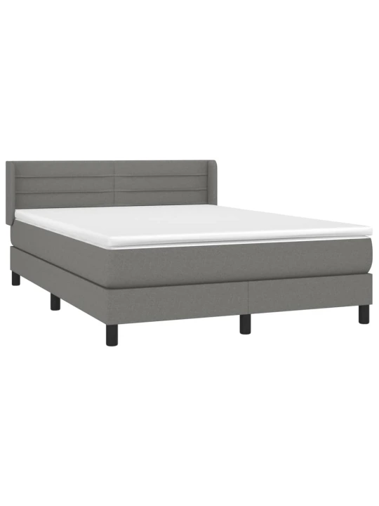 Box spring postel s matrací tmavě šedá 140x200 cm textil