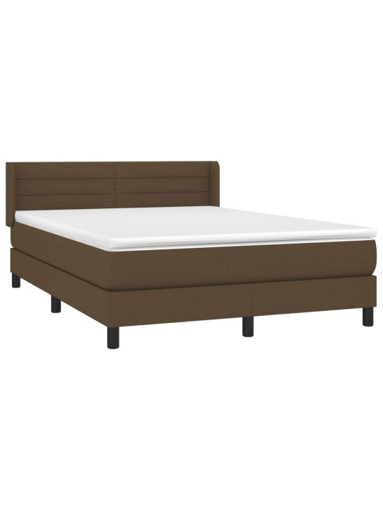 Box spring postel s matrací tmavě hnědá 140x200 cm textil