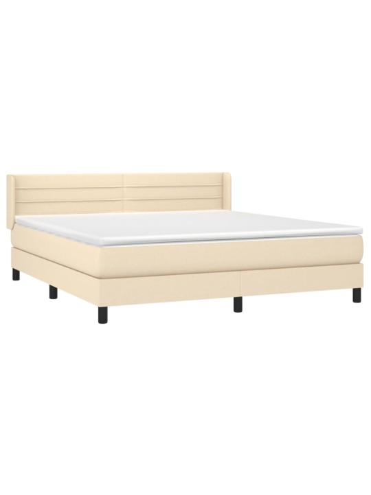 Box spring postel s matrací krémová 160x200 cm textil