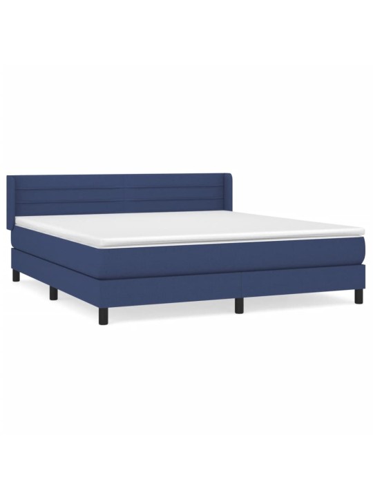 Box spring postel s matrací modrá 160x200 cm textil