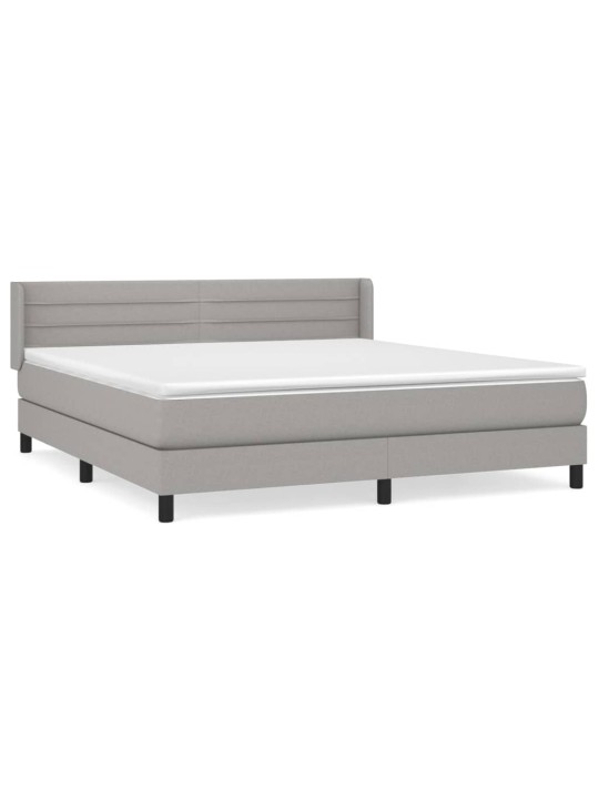 Box spring postel s matrací světle šedá 180 x 200 cm textil