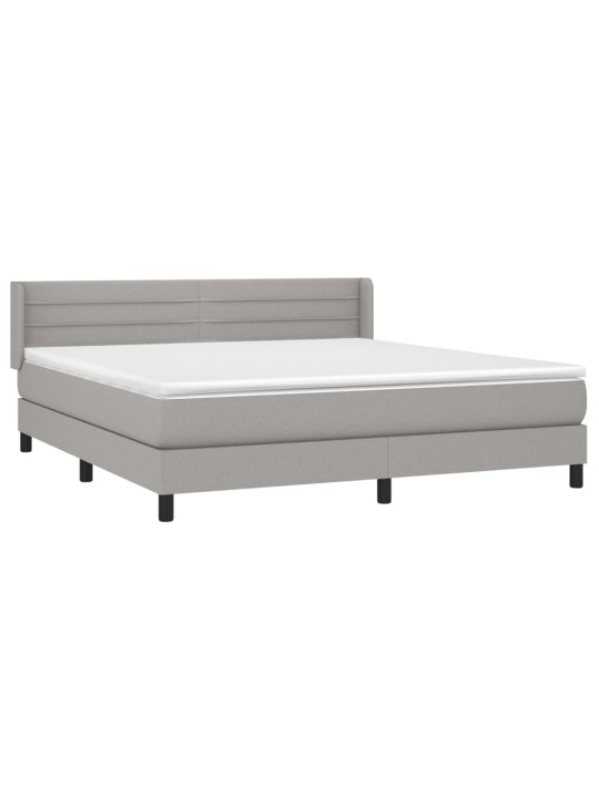 Box spring postel s matrací světle šedá 180 x 200 cm textil