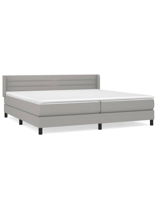 Box spring postel s matrací světle šedá 200 x 200 cm textil
