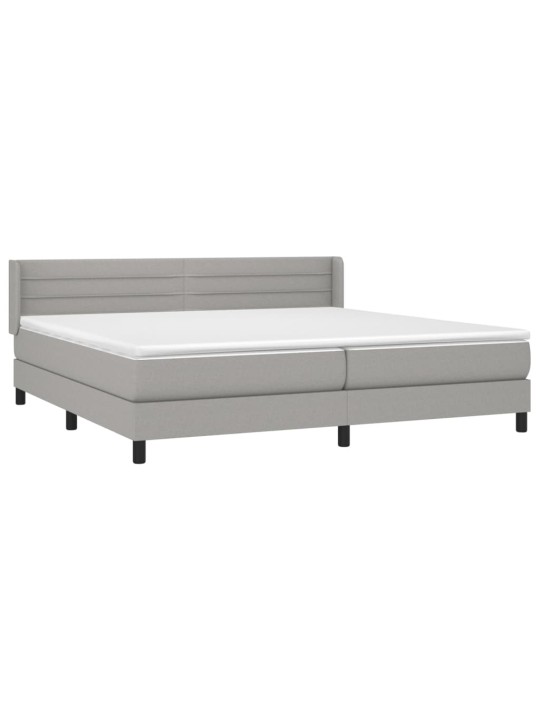 Box spring postel s matrací světle šedá 200 x 200 cm textil