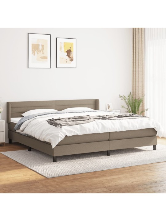Box spring postel s matrací taupe 200x200 cm textil