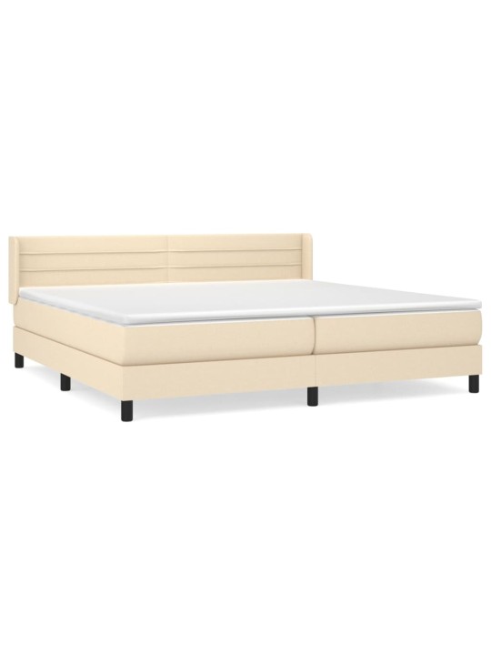 Box spring postel s matrací krémová 200x200 cm textil