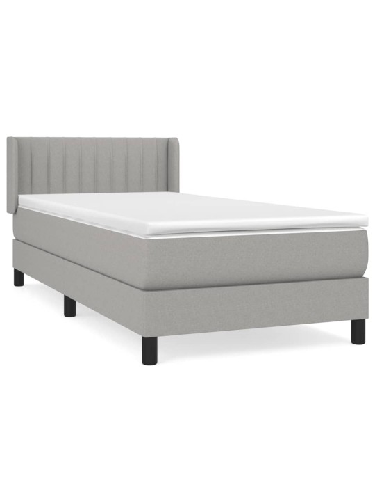 Box spring postel s matrací světle šedá 90x190 cm textil