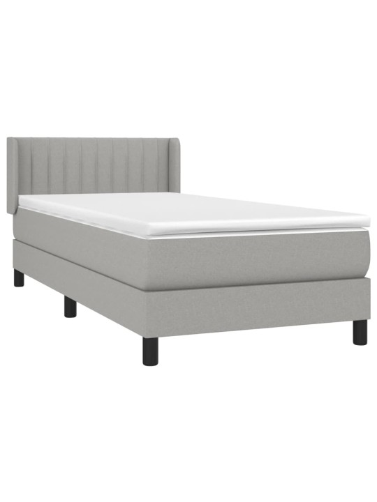 Box spring postel s matrací světle šedá 90x200 cm textil