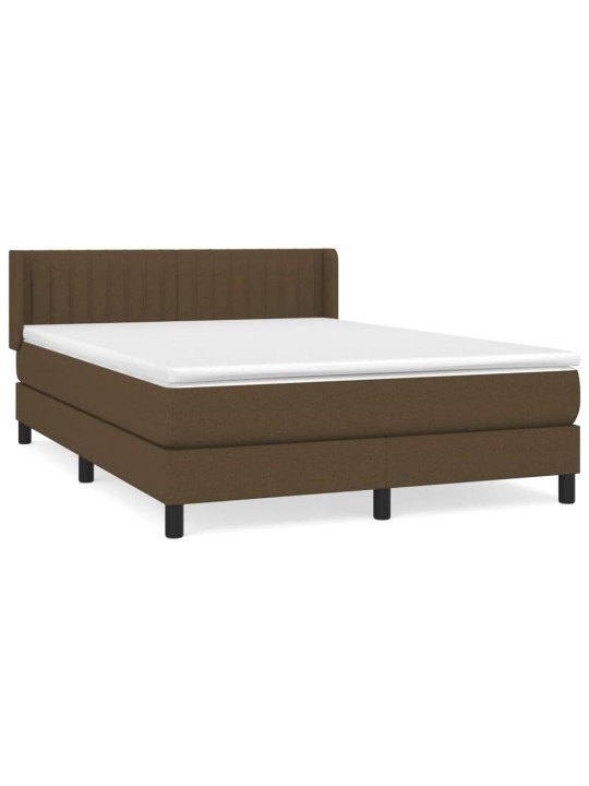 Box spring postel s matrací tmavě hnědá 140x190 cm textil