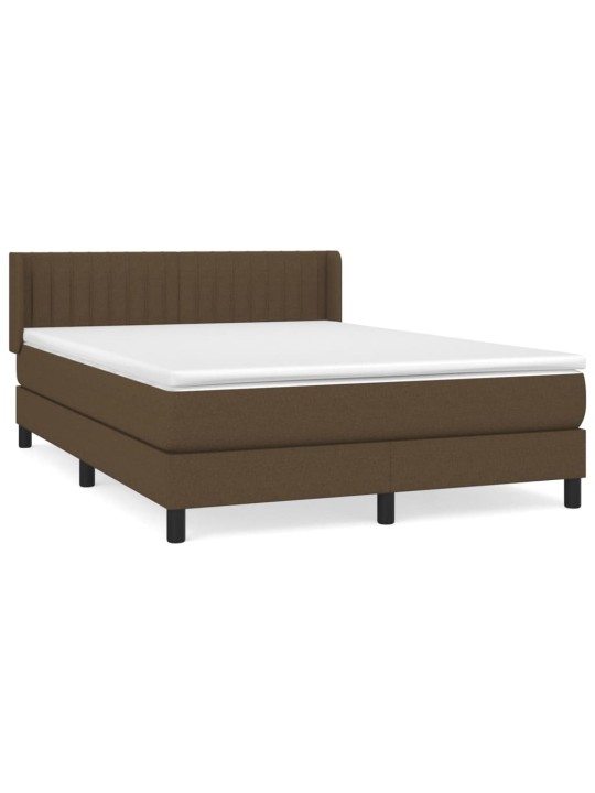 Box spring postel s matrací tmavě hnědá 140x200 cm textil