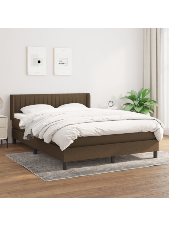 Box spring postel s matrací tmavě hnědá 140x200 cm textil