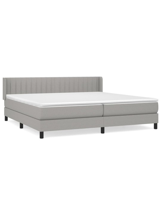 Box spring postel s matrací světle šedá 200 x 200 cm textil