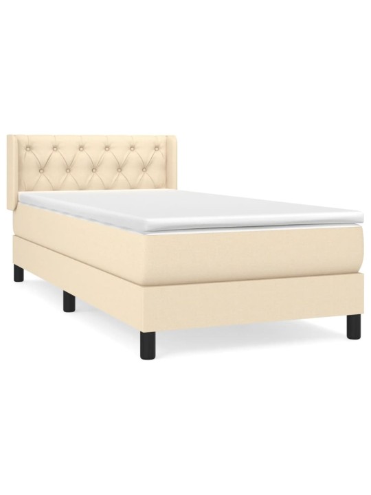 Box spring postel s matrací krémová 80 x 200 cm textil