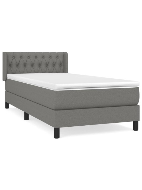 Box spring postel s matrací tmavě šedá 100 x 200 cm textil