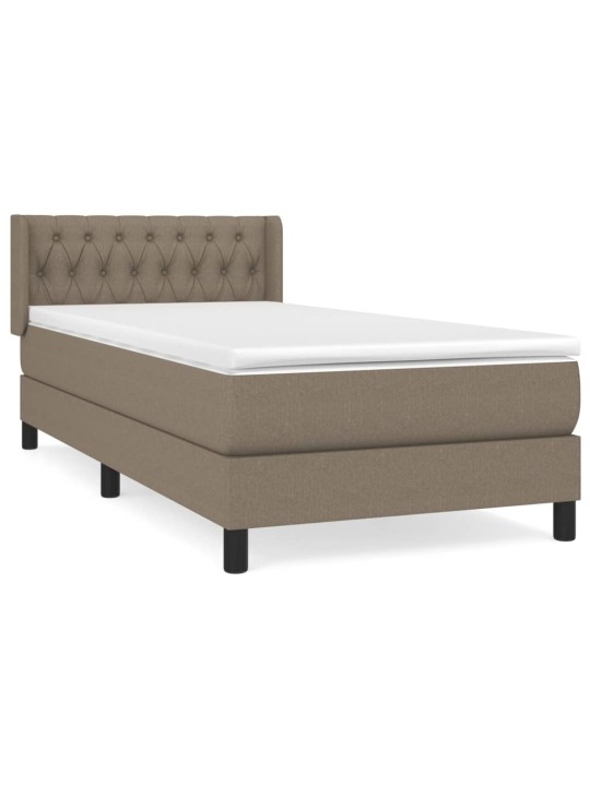 Box spring postel s matrací taupe 100 x 200 cm textil