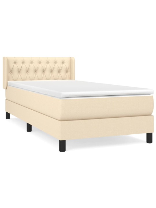 Box spring postel s matrací krémová 100 x 200 cm textil