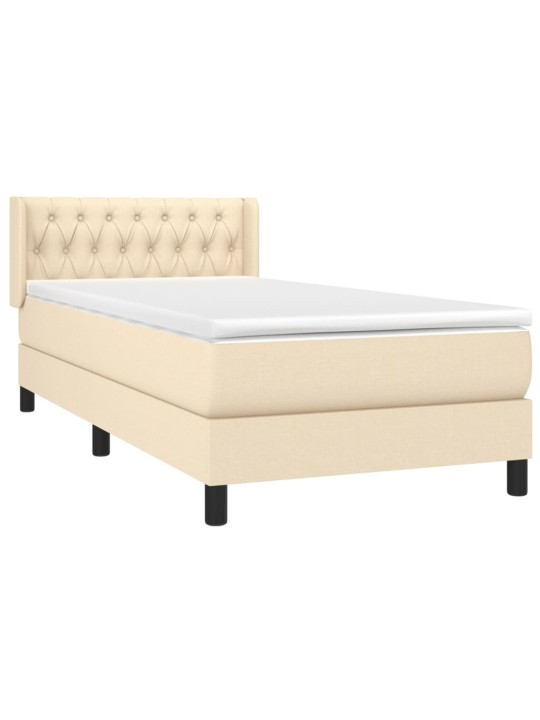 Box spring postel s matrací krémová 100 x 200 cm textil