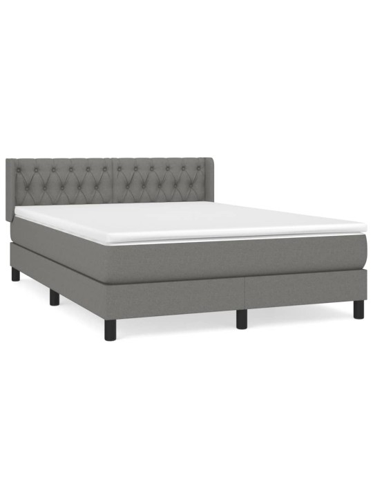 Box spring postel s matrací tmavě šedý 140 x 190 cm textil