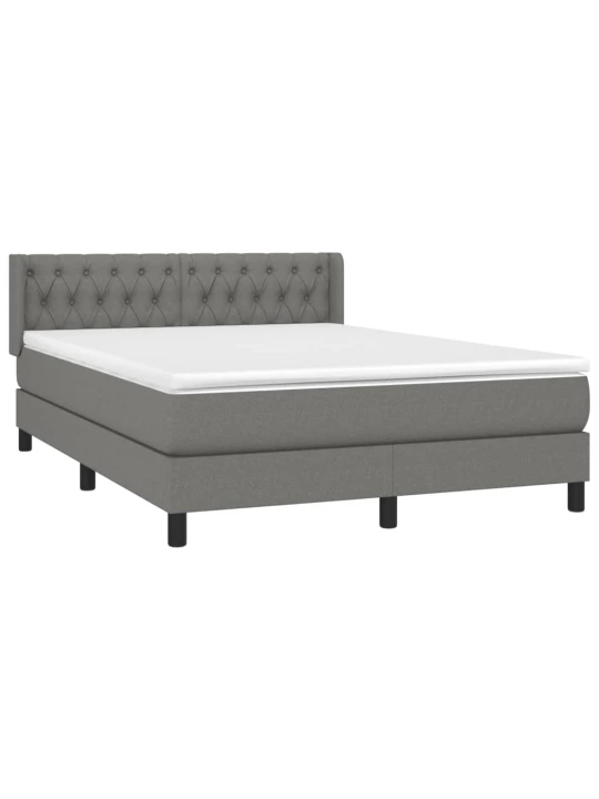 Box spring postel s matrací tmavě šedý 140 x 190 cm textil