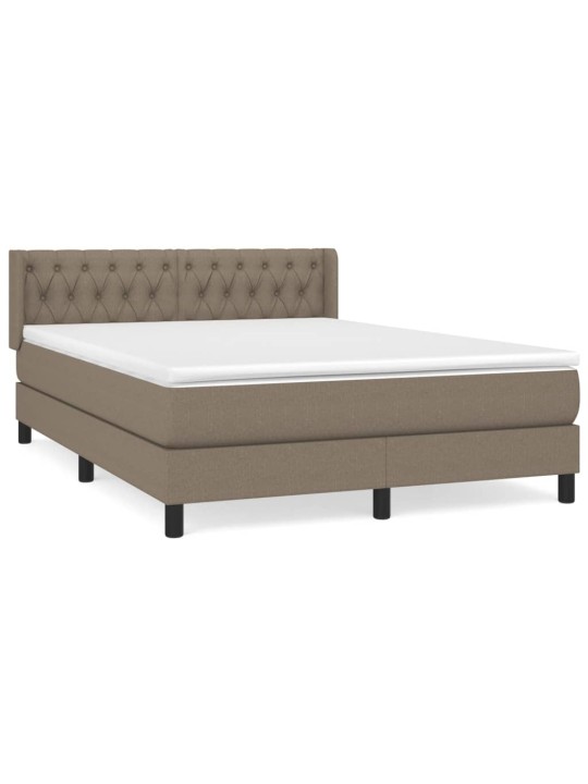 Box spring postel s matrací taupe 140x190 cm textil