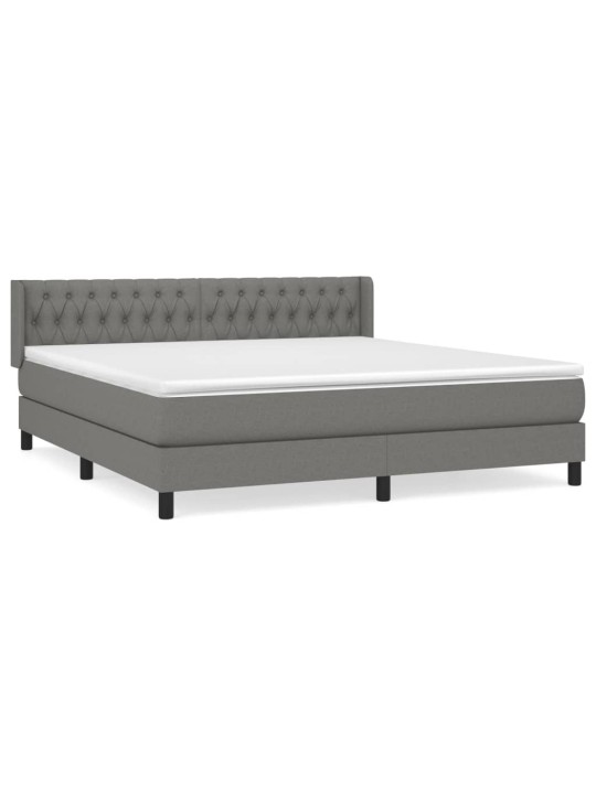 Box spring postel s matrací tmavě šedá 180x200 cm textil
