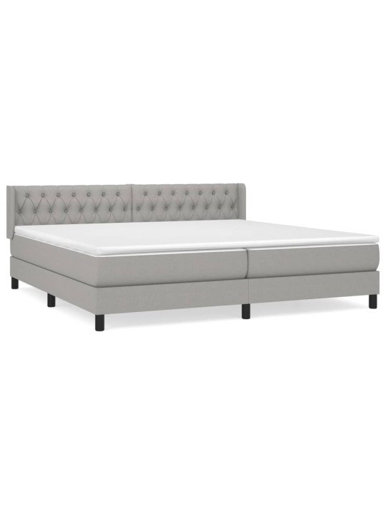 Box spring postel s matrací světle šedá 200 x 200 cm textil