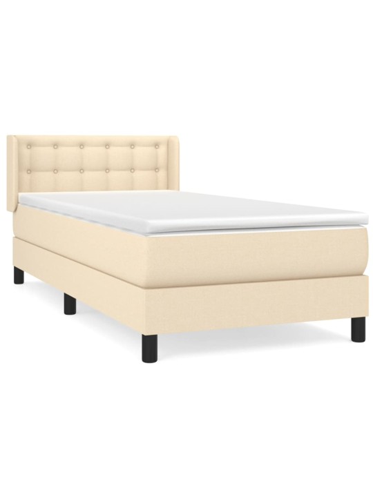 Box spring postel s matrací krémová 100 x 200 cm textil