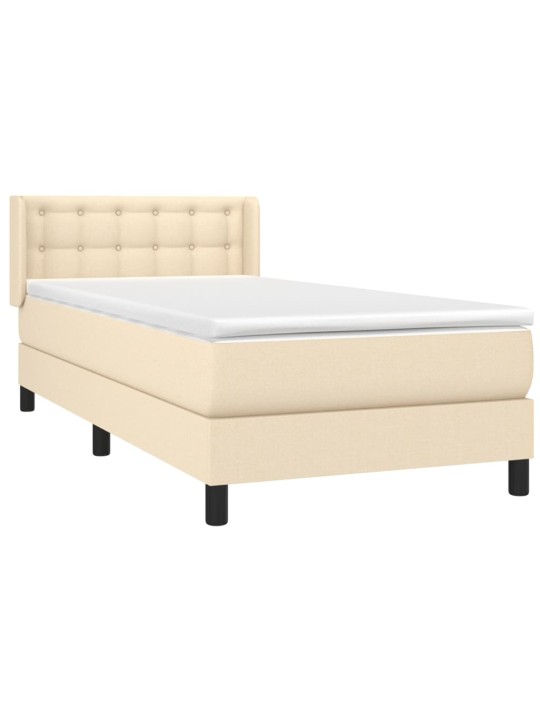 Box spring postel s matrací krémová 100 x 200 cm textil