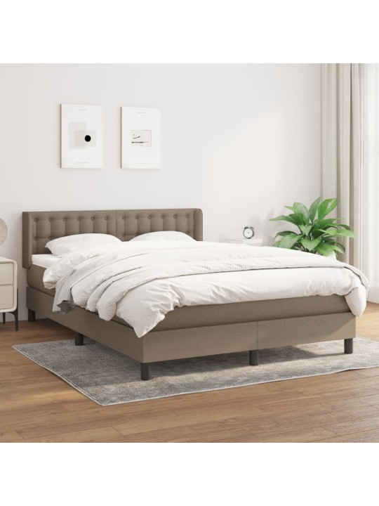 Box spring postel s matrací taupe 140x190 cm textil