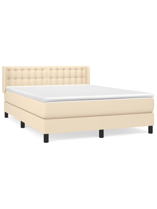 Box spring postel s matrací krémová 140x190 cm textil