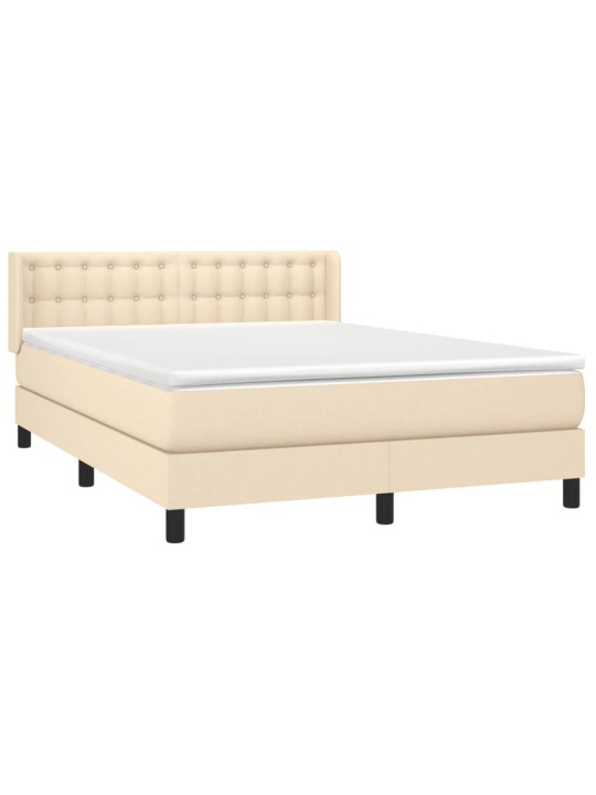Box spring postel s matrací krémová 140x190 cm textil