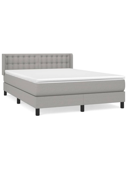 Box spring postel s matrací světle šedá 140 x 200 cm textil