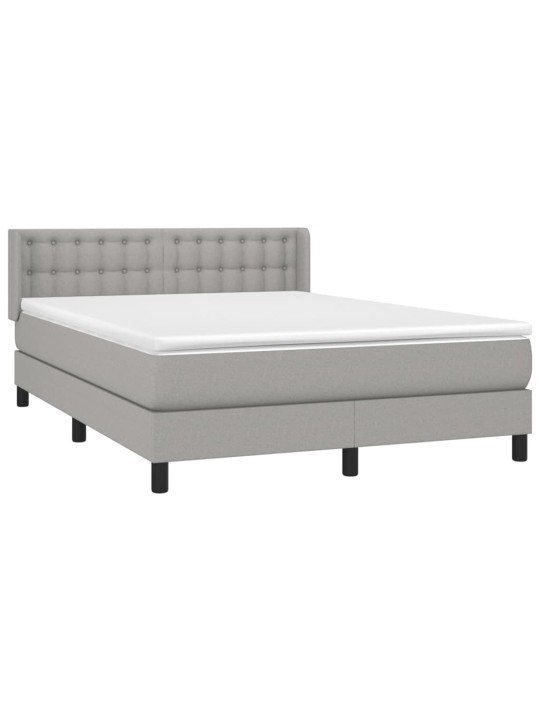 Box spring postel s matrací světle šedá 140 x 200 cm textil