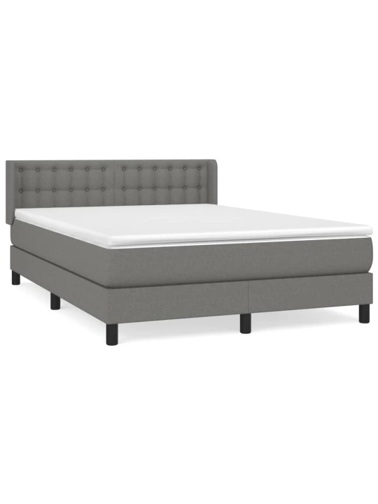 Box spring postel s matrací tmavě šedá 140x200 cm textil