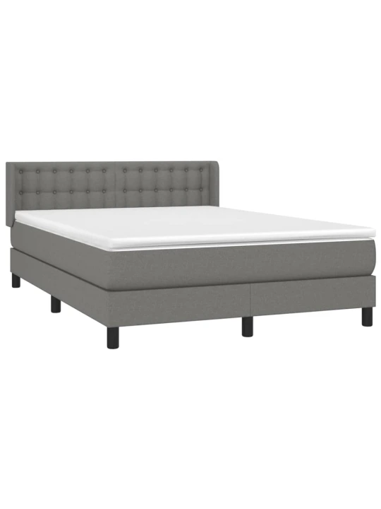 Box spring postel s matrací tmavě šedá 140x200 cm textil